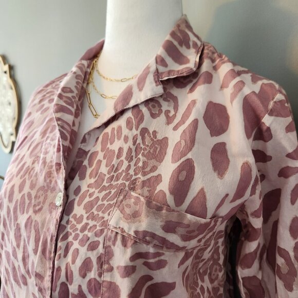 Natori Pajama Sleep Lounge Set, 100% Cotton, Pink and White. Size Small - Picture 3 of 16